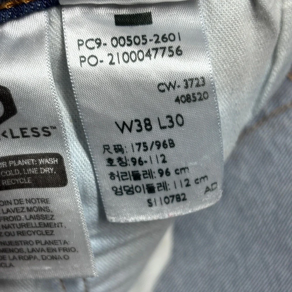 Levi's Jeans Mens 38x30 505 Regular Fit Blue Stretch EUC
